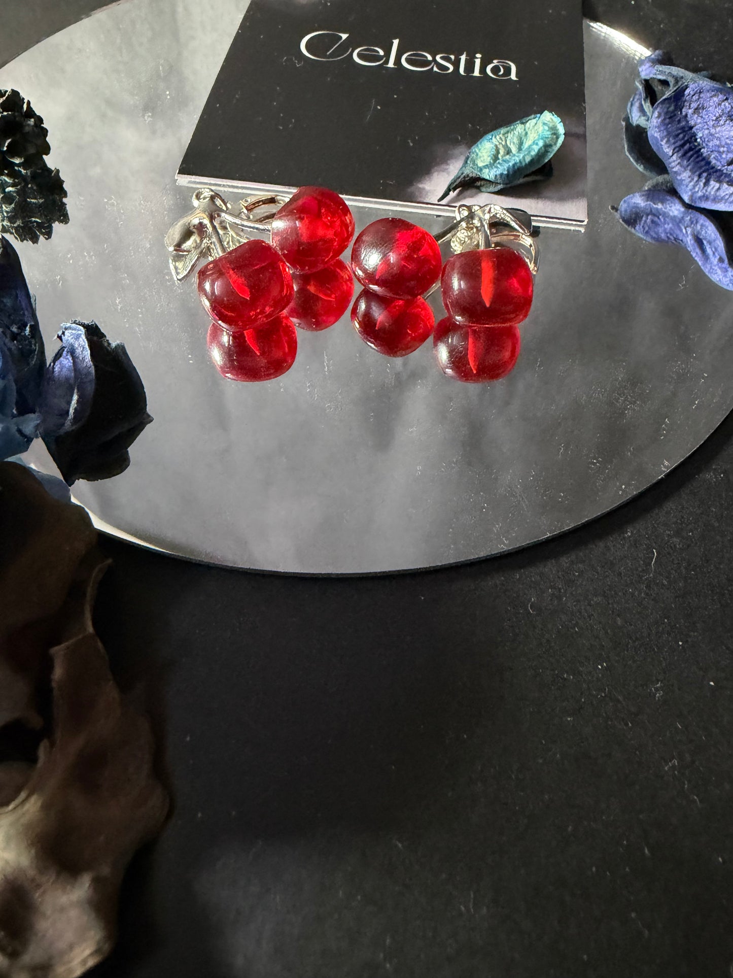 Red cherry earrings
