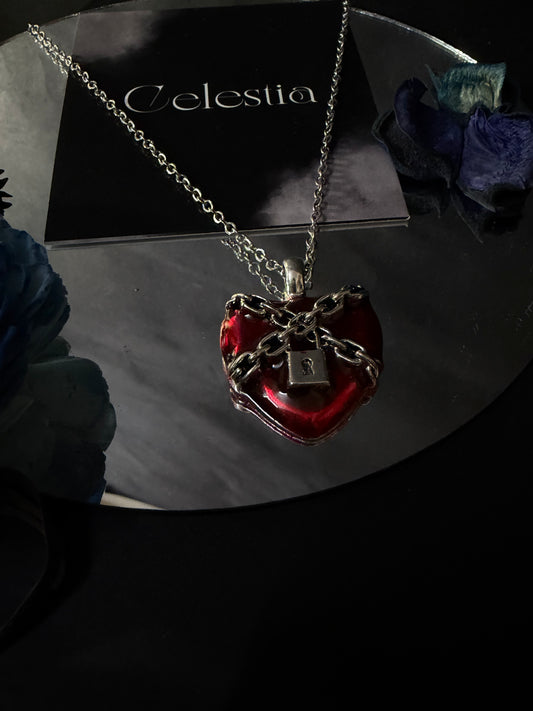 Red Heart lock pendant