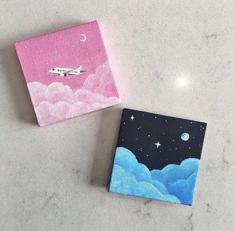 cute couple sky painting