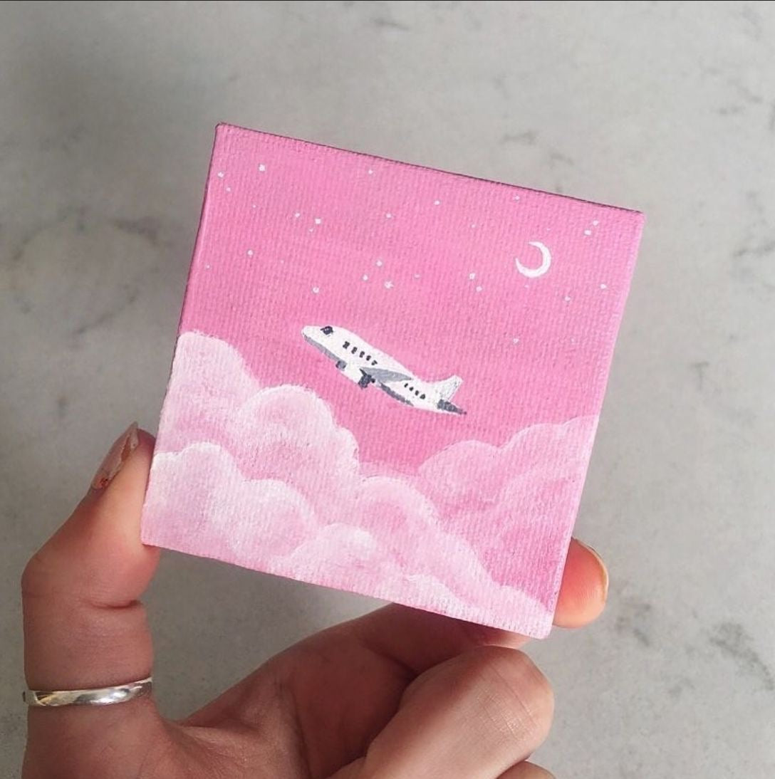 Mini Pink sky 4x4 painting