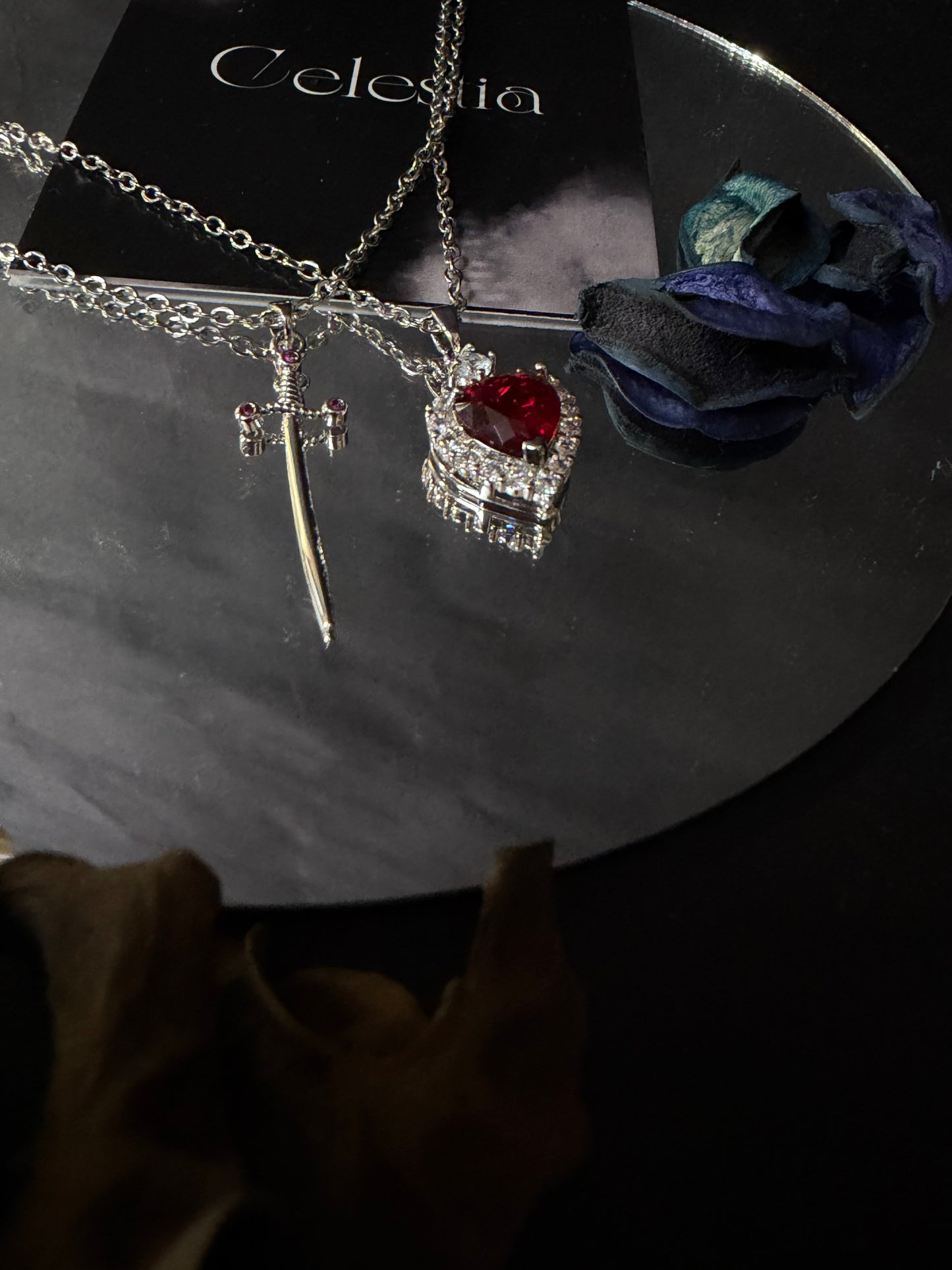 Heart and sword Necklace (couple)