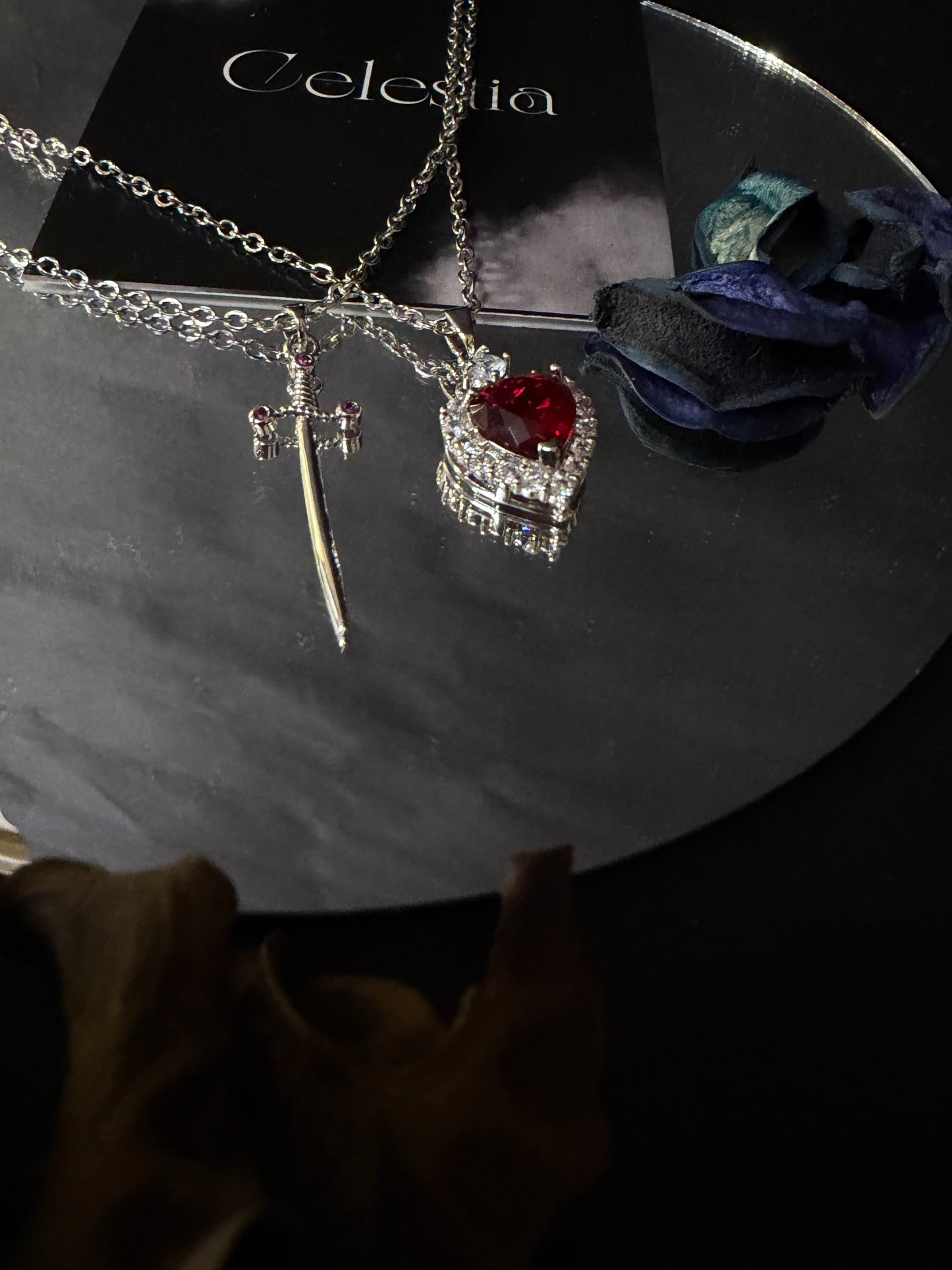 Heart and sword Necklace (couple)