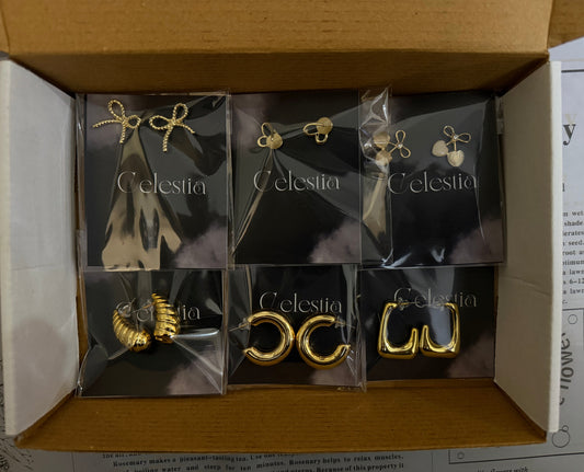 Golden Earrings (set of 6)